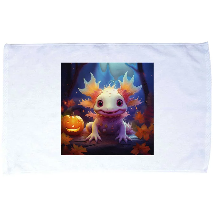 Axolotl Pumpkin – Halloween Thanksgiving Fall Harvest Microfiber Hand Towel