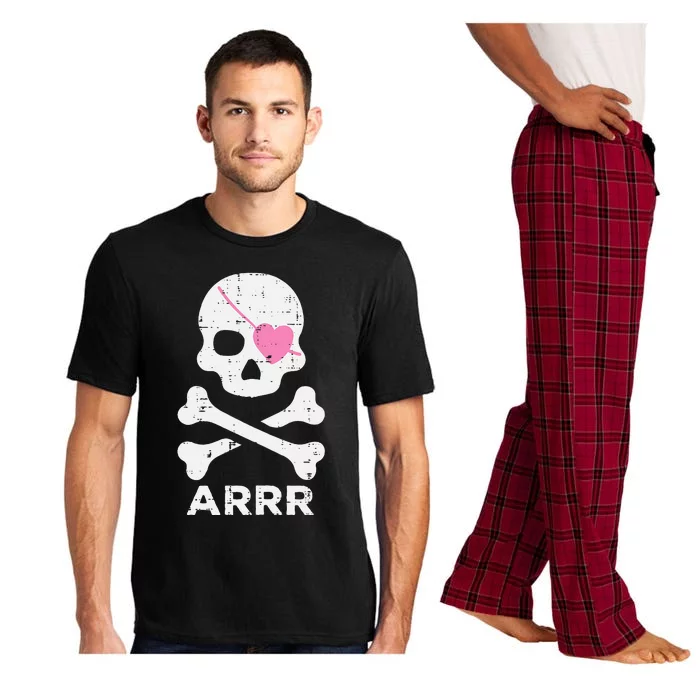 Arrr Pirate Heart Eyepatch Halloween Women Kids Pajama Set