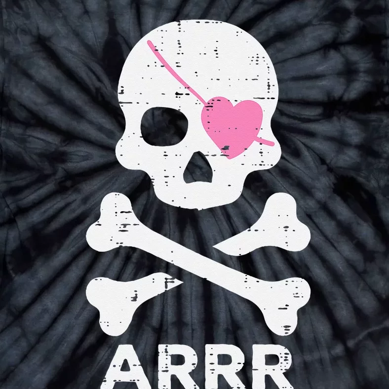 Arrr Pirate Heart Eyepatch Halloween Women Kids Tie-Dye T-Shirt