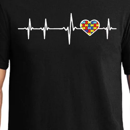 Autism Puzzle Heartbeat Autism Awarenesss Pajama Set