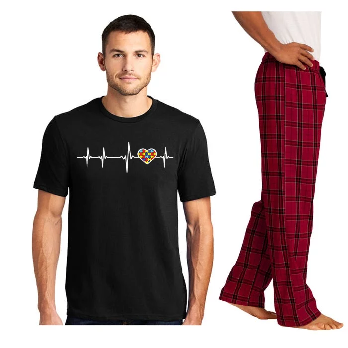 Autism Puzzle Heartbeat Autism Awarenesss Pajama Set