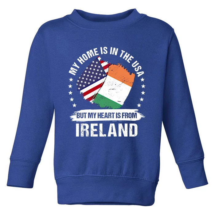 American Patriot Ireland Flag American Irish Roots Gift Toddler Sweatshirt