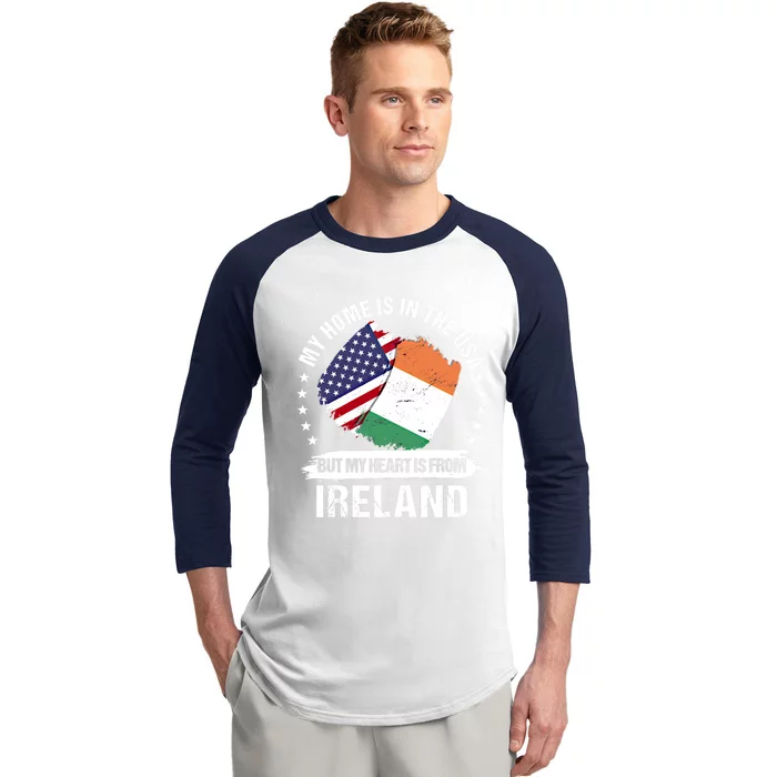 American Patriot Ireland Flag American Irish Roots Gift Baseball Sleeve Shirt