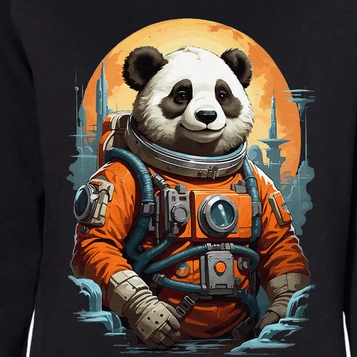 Astronaut Panda In Space Cute Womens California Wash Sweatshirt