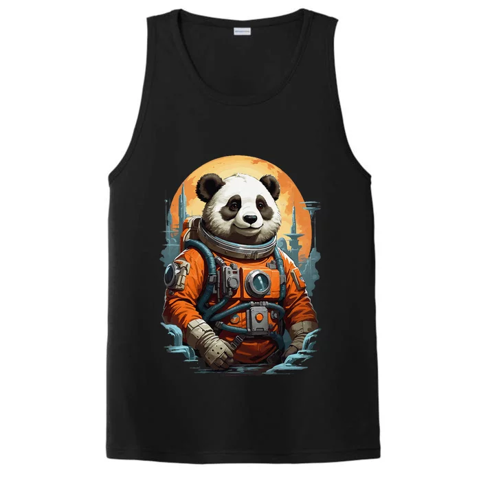 Astronaut Panda In Space Cute Performance Tank