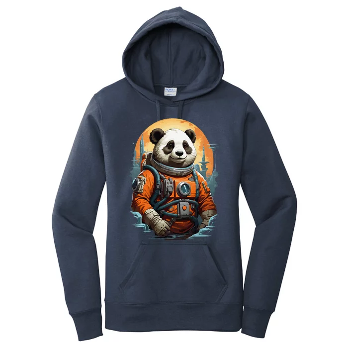 Astronaut Panda In Space Cute Women's Pullover Hoodie