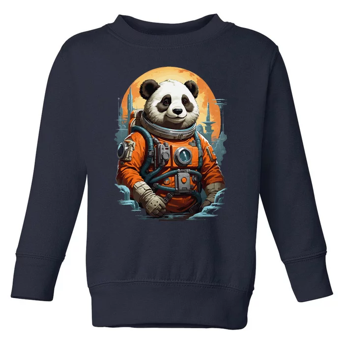 Astronaut Panda In Space Cute Toddler Sweatshirt