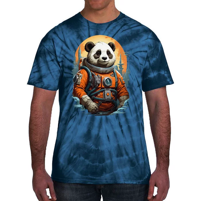 Astronaut Panda In Space Cute Tie-Dye T-Shirt