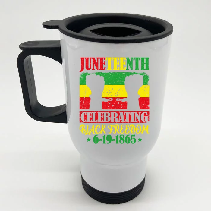 African Pride Juneteenth Celebrating Black Freedom 1865 Meaningful Gift Front & Back Stainless Steel Travel Mug