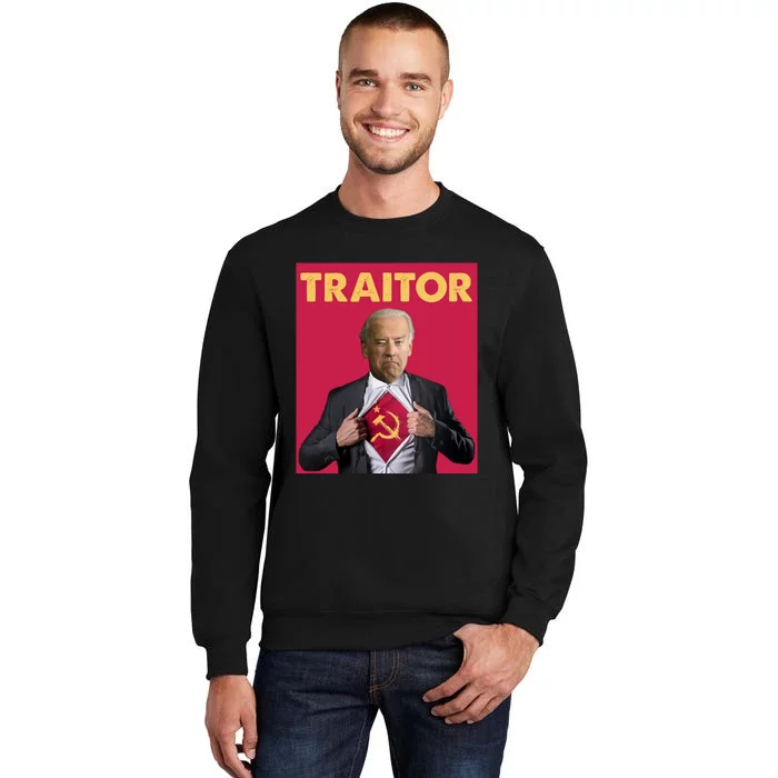 Anti President Joe Biden Biden Is A Communist Traitor Joe Biden Not My Communist Tall Sweatshirt