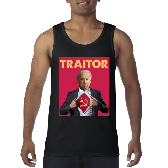 Anti President Joe Biden Biden Is A Communist Traitor Joe Biden Not My Communist Tank Top