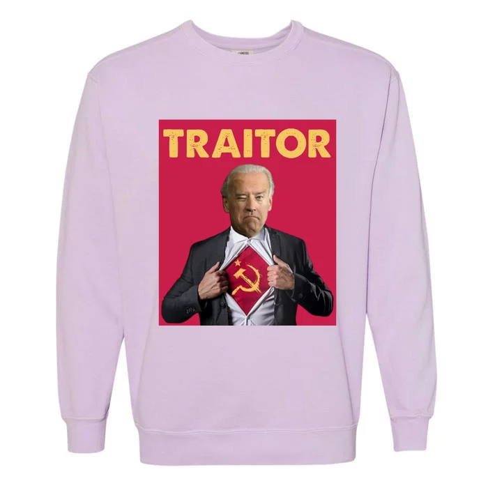 Anti President Joe Biden Biden Is A Communist Traitor Joe Biden Not My Communist Garment-Dyed Sweatshirt