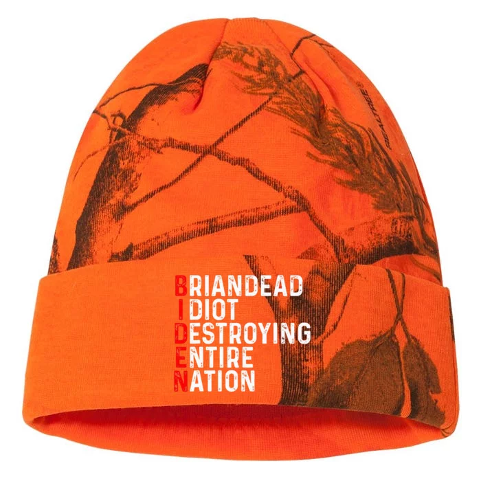 anti president joe biden idiot democratic republican Kati - 12in Camo Beanie