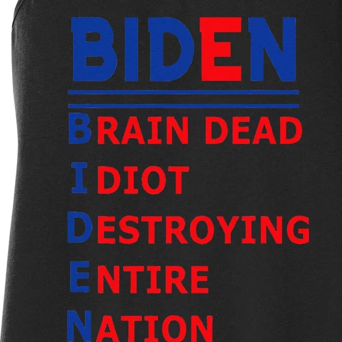 Anti President Joe Biden Idiot Democratic Republican Women's Racerback Tank