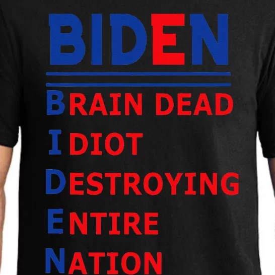 Anti President Joe Biden Idiot Democratic Republican Pajama Set