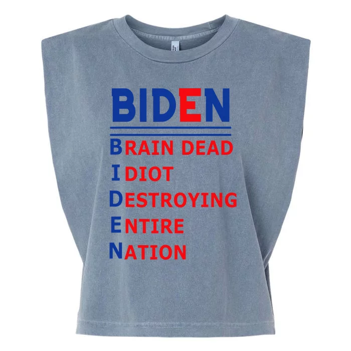 Anti President Joe Biden Idiot Democratic Republican Garment-Dyed Women's Muscle Tee