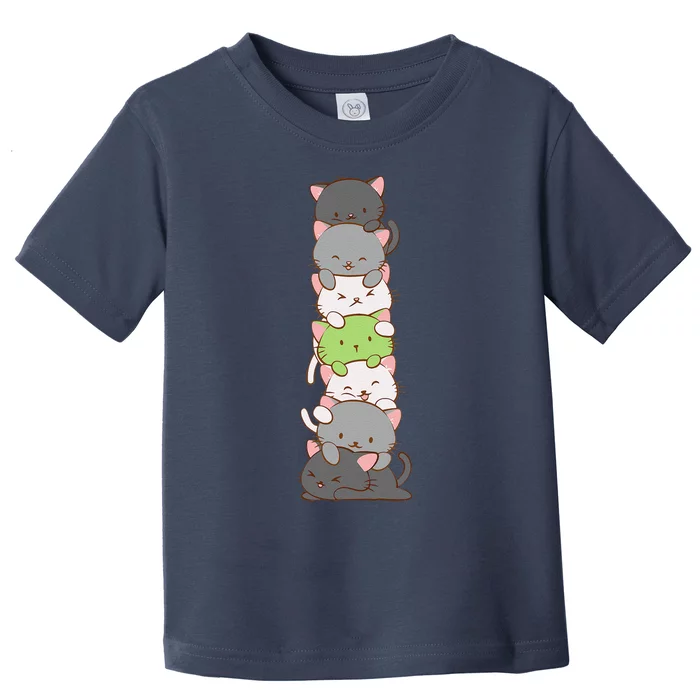 Agender Pride Kawaii Cats Cute LGBTQ Graphic Anime Art Toddler T-Shirt