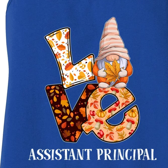 Assistant Principal Love Autumn Fall Gnome For Teachers Great Gift Women's Racerback Tank