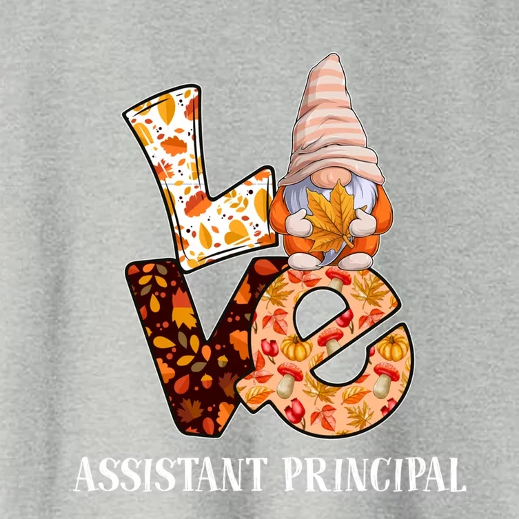 Assistant Principal Love Autumn Fall Gnome For Teachers Great Gift Women's Crop Top Tee