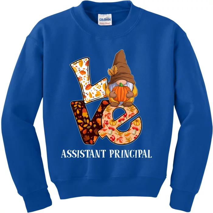 Assistant Principal Love Autumn Fall Gnome For Teachers Gift Kids Sweatshirt