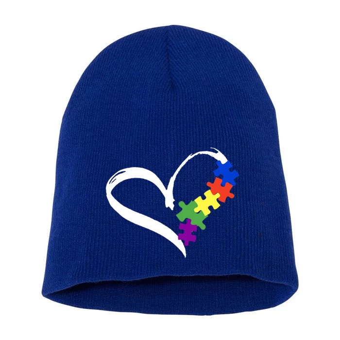 Autism Puzzle Love Autism Awareness Graphic Cool Gift Short Acrylic Beanie