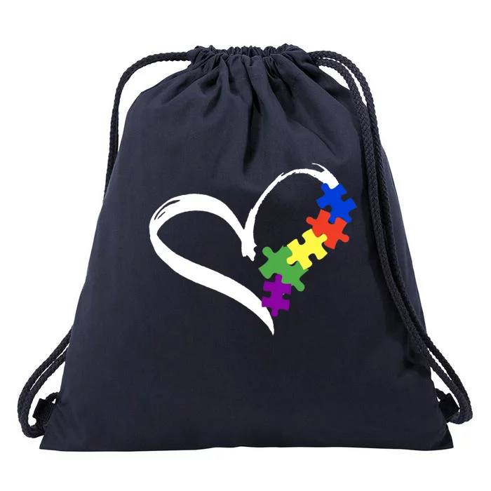 Autism Puzzle Love Autism Awareness Graphic Cool Gift Drawstring Bag