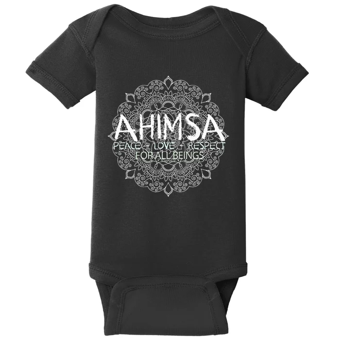 Ahimsa Peace Love Respect Vegan Baby Bodysuit