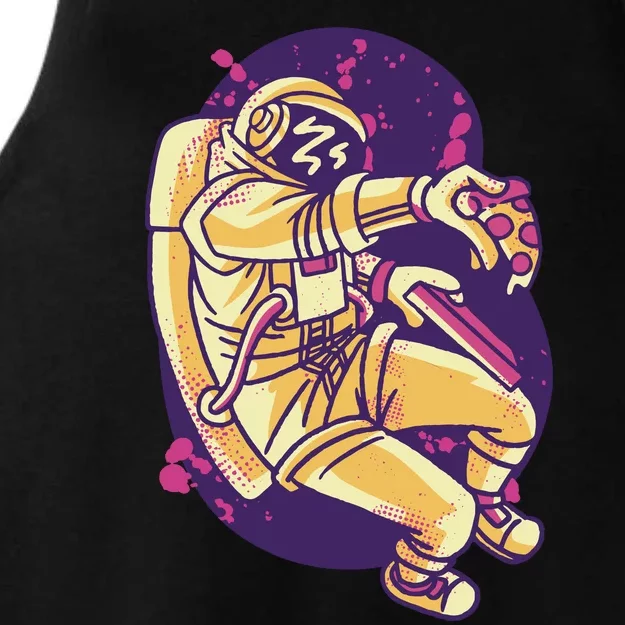 Astronaut Pizza Lover Ladies Tri-Blend Wicking Tank