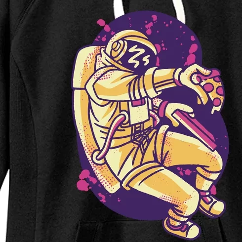 Astronaut Pizza Lover Women's Fleece Hoodie