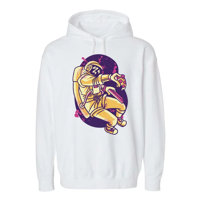 Astronaut Pizza Lover Garment-Dyed Fleece Hoodie