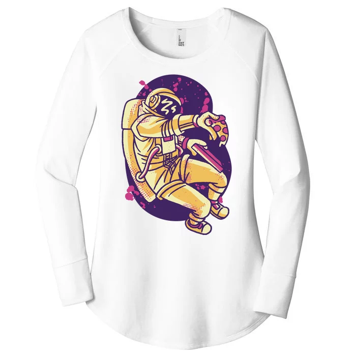 Astronaut Pizza Lover Women's Perfect Tri Tunic Long Sleeve Shirt