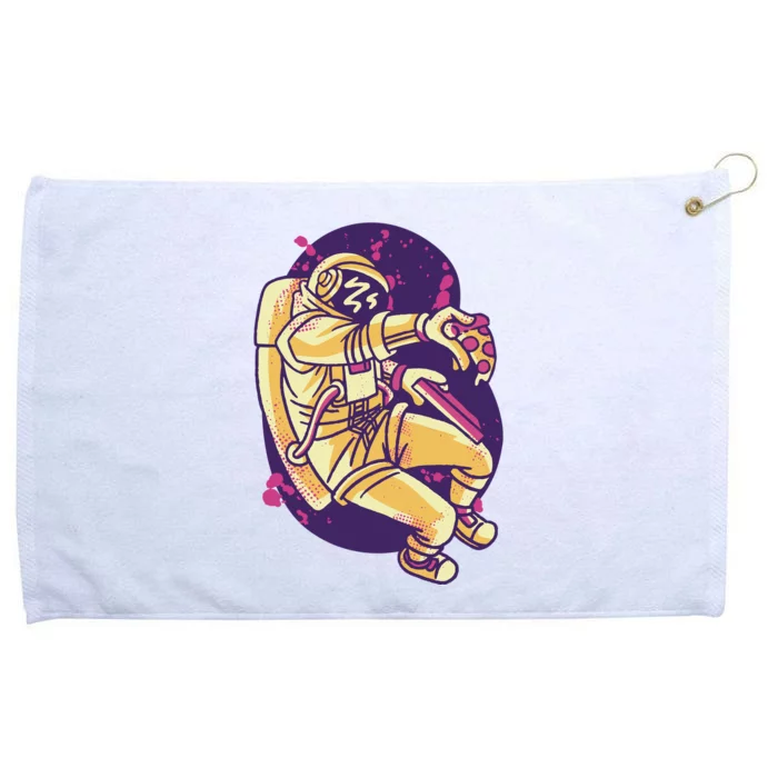 Astronaut Pizza Lover Grommeted Golf Towel