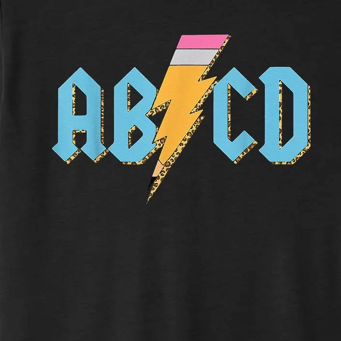 ABCD Pencil Lightning Rockn Roll Teacher Back To School Kids ChromaSoft Performance T-Shirt