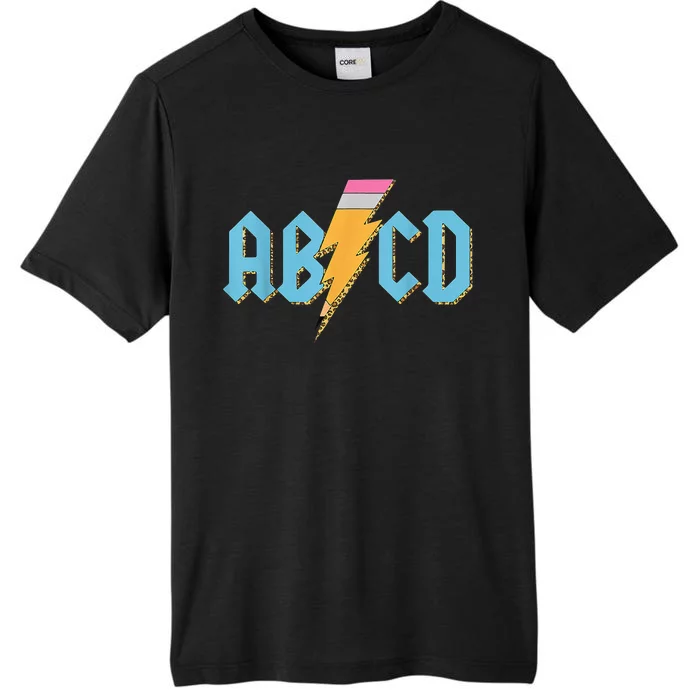 ABCD Pencil Lightning Rockn Roll Teacher Back To School Kids ChromaSoft Performance T-Shirt