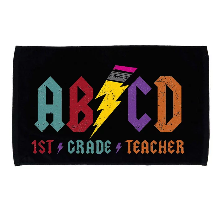 ABCD Pencil Lightning Rockn Roll Tee 1st Grade Teacher Microfiber Hand Towel