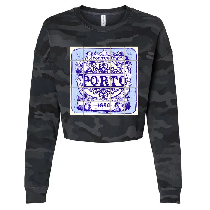 Azulejo Porto Lisbon Azulejos Lisboa Cropped Pullover Crew