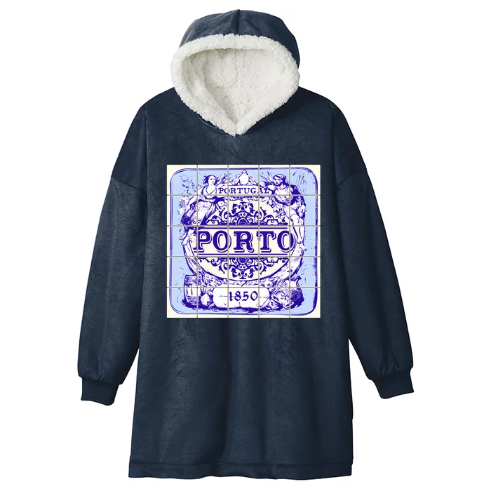 Azulejo Porto Lisbon Azulejos Lisboa Hooded Wearable Blanket