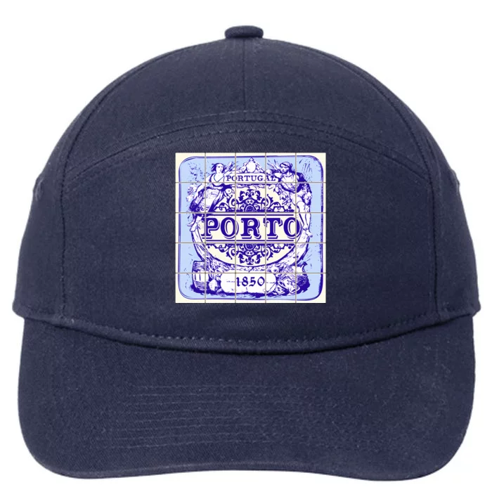 Azulejo Porto Lisbon Azulejos Lisboa 7-Panel Snapback Hat