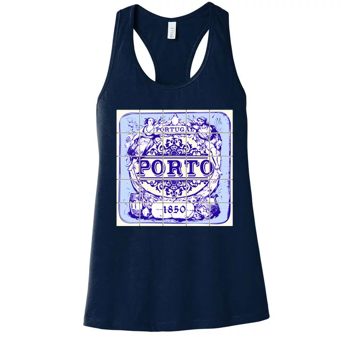 Azulejo Porto Lisbon Azulejos Lisboa Women's Racerback Tank