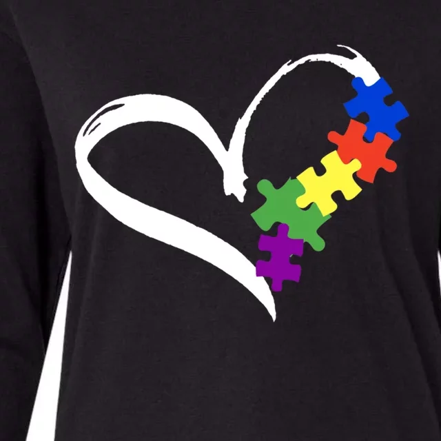 Autism Puzzle Love Autism Awareness Graphic Gift Womens Cotton Relaxed Long Sleeve T-Shirt