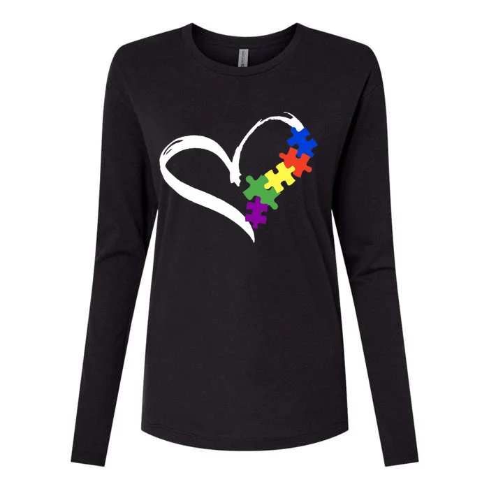 Autism Puzzle Love Autism Awareness Graphic Gift Womens Cotton Relaxed Long Sleeve T-Shirt