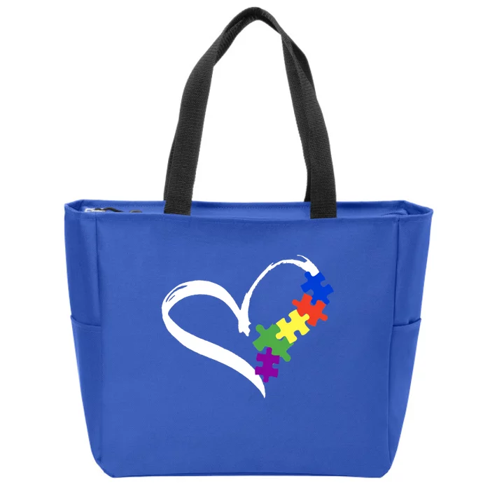 Autism Puzzle Love Autism Awareness Graphic Gift Zip Tote Bag