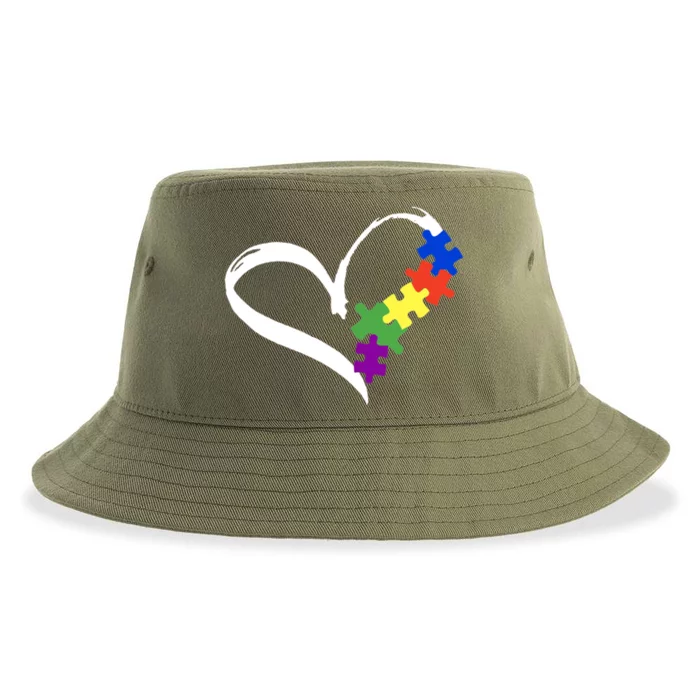 Autism Puzzle Love Autism Awareness Graphic Gift Sustainable Bucket Hat