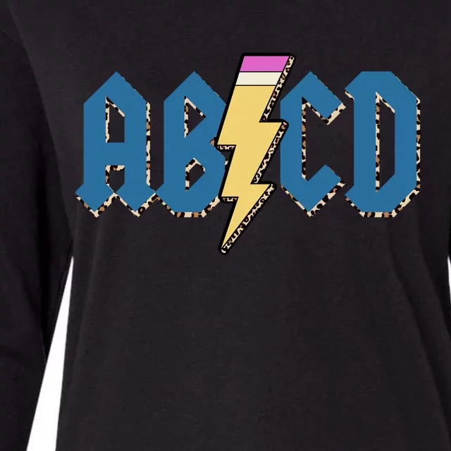 ABCD Pencil Lightning Rockn Roll Teacher Back To School Womens Cotton Relaxed Long Sleeve T-Shirt