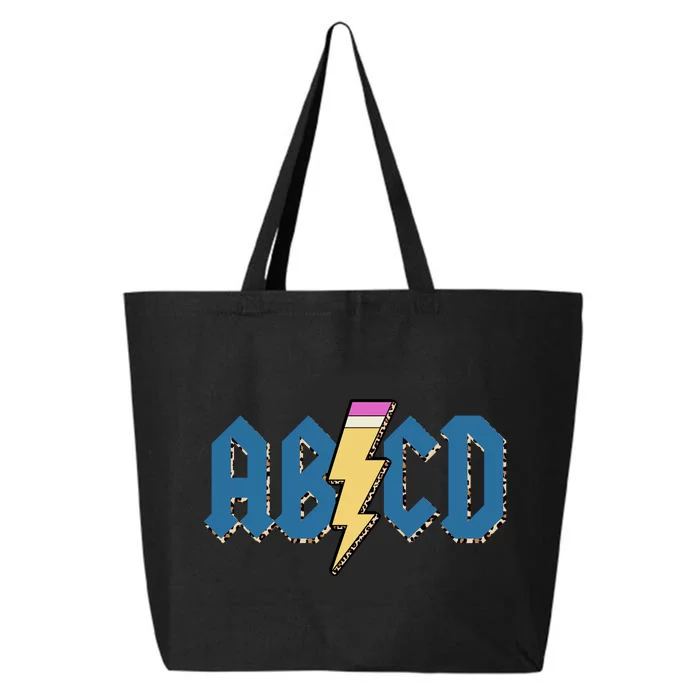 ABCD Pencil Lightning Rockn Roll Teacher Back To School 25L Jumbo Tote