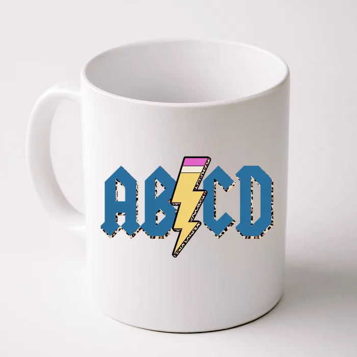 ABCD Pencil Lightning Rockn Roll Teacher Back To School Front & Back Coffee Mug