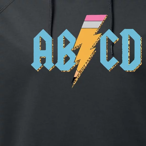 ABCD Pencil Lightning Rock'n Roll Teacher Back To School Performance Fleece Hoodie