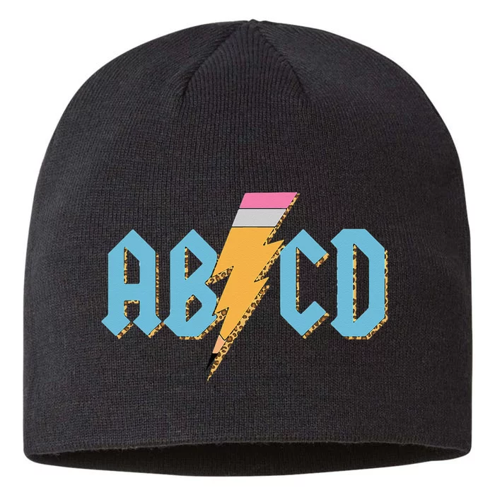 ABCD Pencil Lightning Rock'n Roll Teacher Back To School 8 1/2in Sustainable Knit Beanie