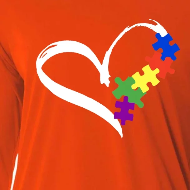 Autism Puzzle Love Autism Awareness Graphic Gift Cooling Performance Long Sleeve Crew