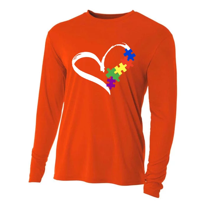 Autism Puzzle Love Autism Awareness Graphic Gift Cooling Performance Long Sleeve Crew